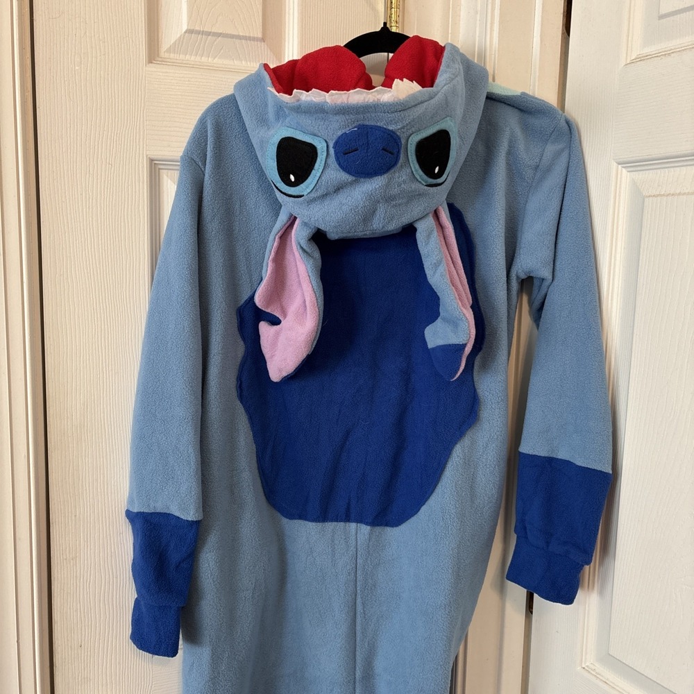 Disney Stitch Adult Blue Fleece One Piece Pajamas Costume Jumpsuit Womens Small - Picture 1 of 12